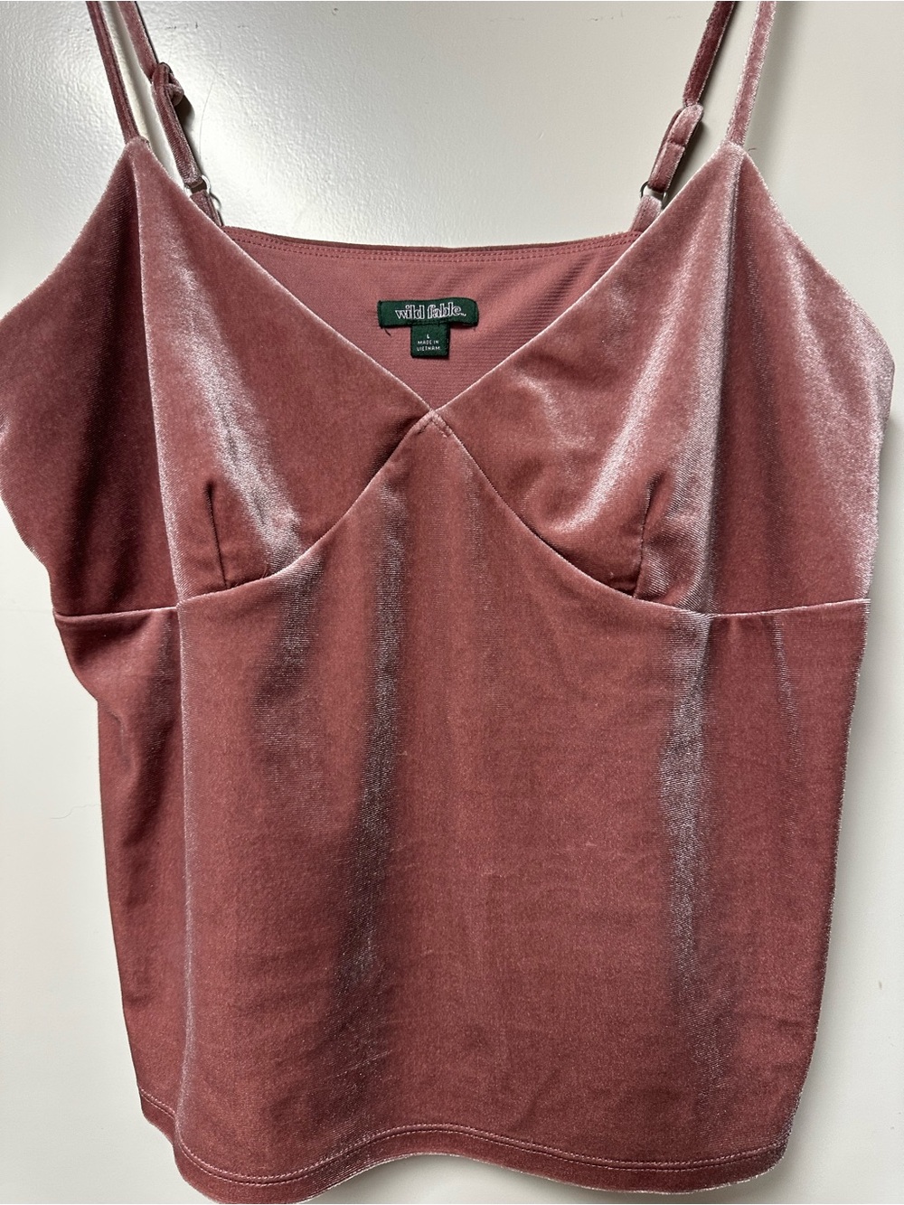 Blush pink velvet crop tank - LARGE